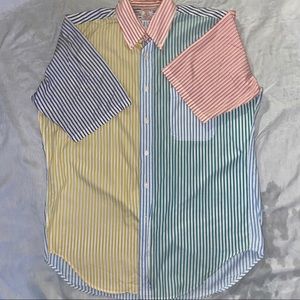 Vintage Color Blocked Stripped Button up